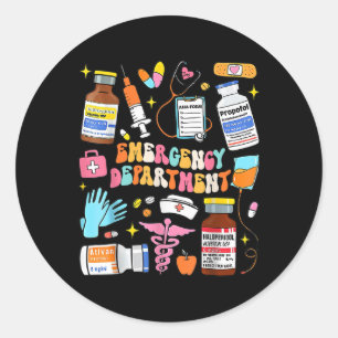 Sticker Rond Service D'Urgence Salle D'Urgence Er Rn Infirmière