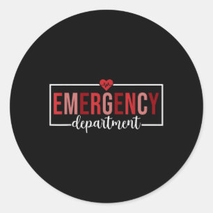 Sticker Rond Service d'urgence Valentines Salle d'urgence de jo