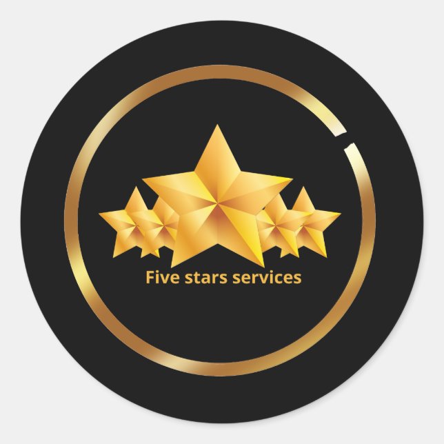 Sticker Rond Services cinq étoiles (Devant)