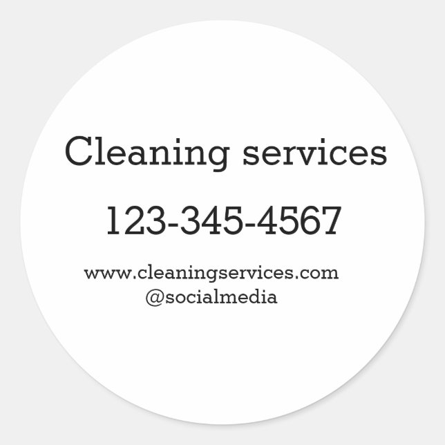 Sticker Rond Services de nettoyage ajouter l'adresse e-mail du  (Devant)