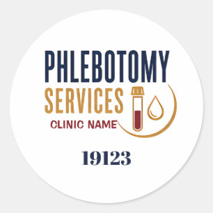 Sticker Rond Services de phlébotomie médicaux