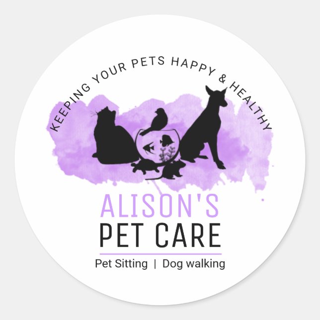 Sticker Rond Services d'entretien pour animaux / Services de sé (Devant)