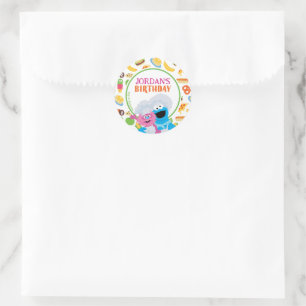 Sticker Rond Sesame Street Cookie Monster Foodie Camion