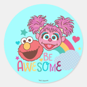 Sticker Rond Sesame Street   Elmo & Abby - Soyez génial