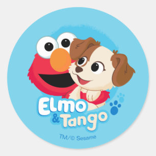 Sticker Rond Sesame Street   Elmo & Tango Badge