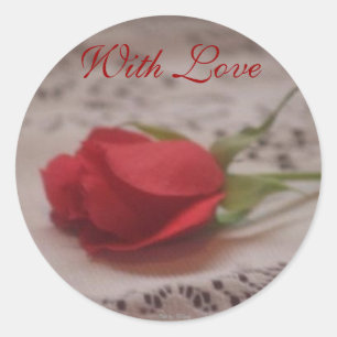 Sticker Rond s'est levée avec la dentelle, avec amour, la phot
