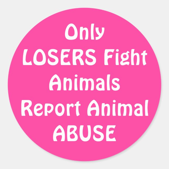 Sticker Rond Seules les PERSONNES combattent le rose rond (Devant)