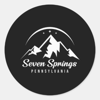 Sticker Rond Seven Springs Pennsylvania Ski Resort Snowb