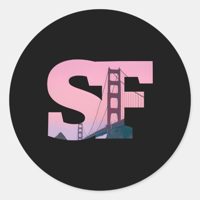 Sticker Rond Sf San Francisco City Skyline Du Centre-Ville Sf C (Devant)