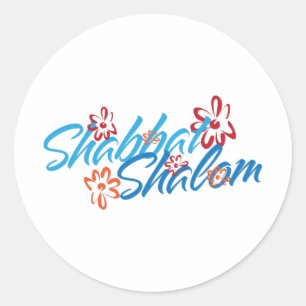 Sticker Rond Shabbat Shalom