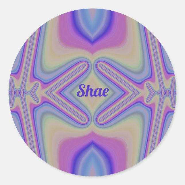 Sticker Rond SHAE ~ Pastel Shades Fractal ~ Personnalisé (Devant)