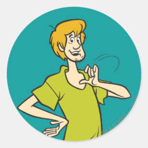Sticker Rond Shaggy Gesuring