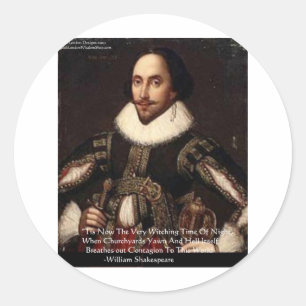 Sticker Rond Shakespeare Halloween "Contagion Enfer" Devis Cade