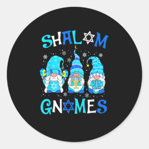 Sticker Rond Shalom Gnome Juif Hanoukka Chanukkah Gnomes Fami