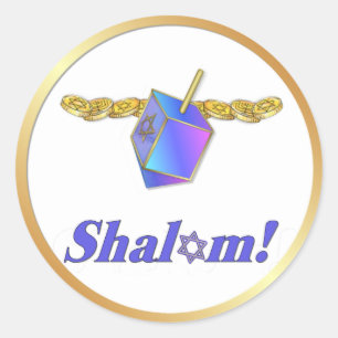 Sticker Rond Shalom Hanoukka