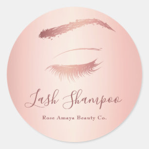 Sticker Rond Shampooing simple et élégant Rose Gold