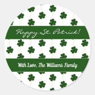 Sticker Rond Shamrock Clover Motif Bonne St Patrick