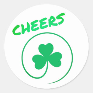 Sticker Rond Shamrock de Clover Jour de la Saint Patrick vert i