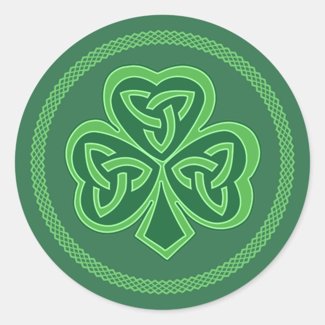 Sticker Rond Shamrock de noeud celtique (Devant)
