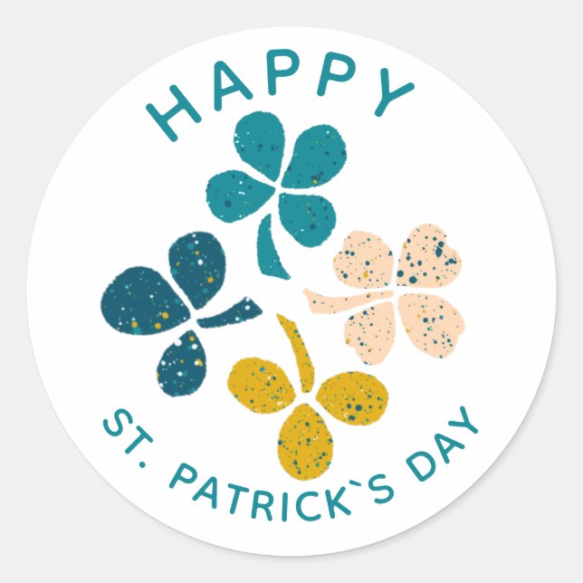 Sticker Rond Shamrock de trèfle Dessin Bonne Saint Patrick`s da (Devant)