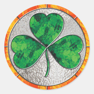Sticker Rond Shamrock en verre