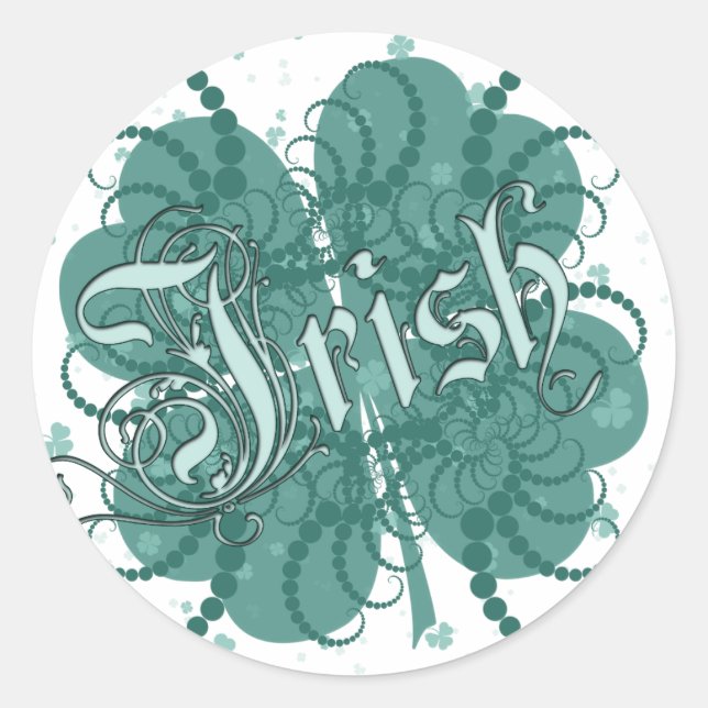 Sticker Rond Shamrock irlandais (Devant)