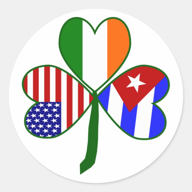 Sticker Rond Shamrock irlandais cubain (Devant)