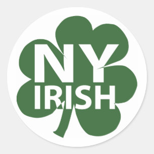 Sticker Rond Shamrock irlandais de New York
