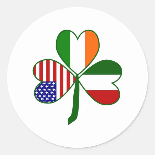 Sticker Rond Shamrock italien (Devant)