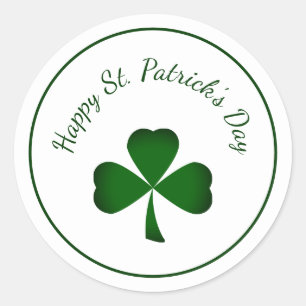 Sticker Rond Shamrock vert de la Saint-Patrick