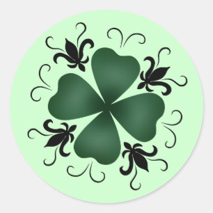 Sticker Rond Shamrock victorien élégant