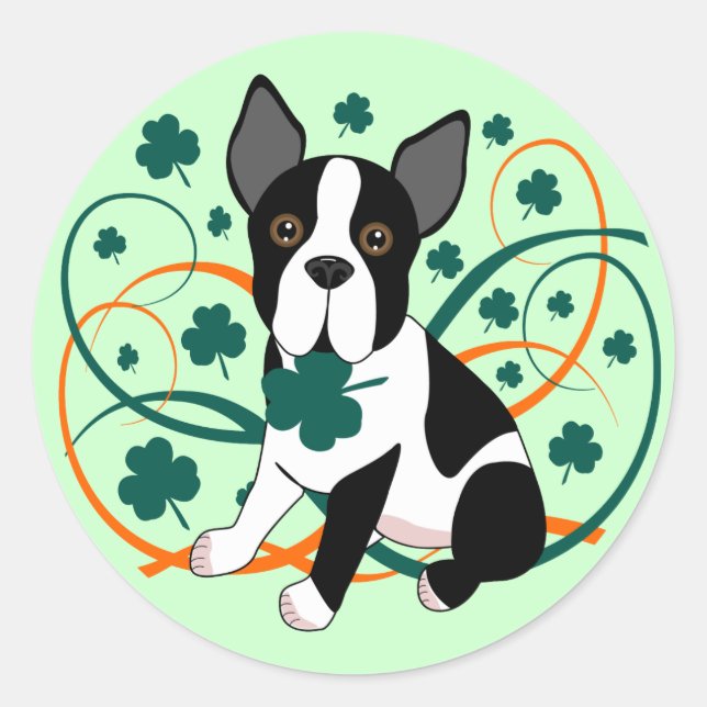 Sticker Rond Shamrockin' Terrier (Devant)