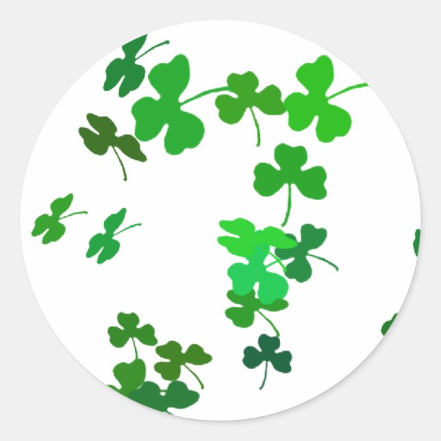 Sticker Rond Shamrocks chanceux (Devant)