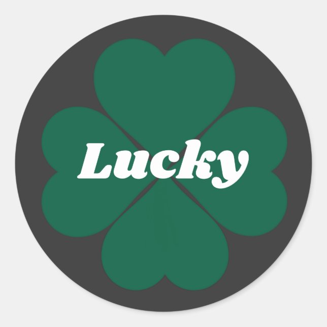 Sticker Rond Shamrocks de St. Patty | caboton vert (Devant)