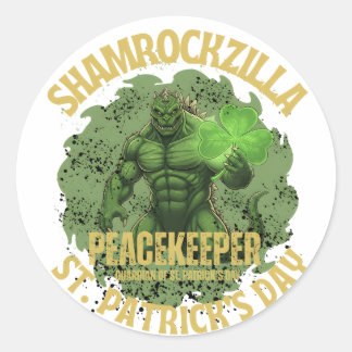 Sticker Rond Shamrockzilla Peacekeeper : le kaiju de la Saint-P