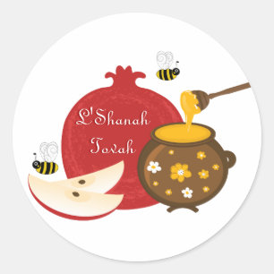 Sticker Rond Shanah Tovah Rosh Hashanah Nouvel An juif