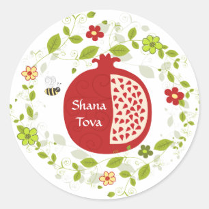 Sticker Rond Shanah Tovah Rosh Hashanah Nouvel An juif