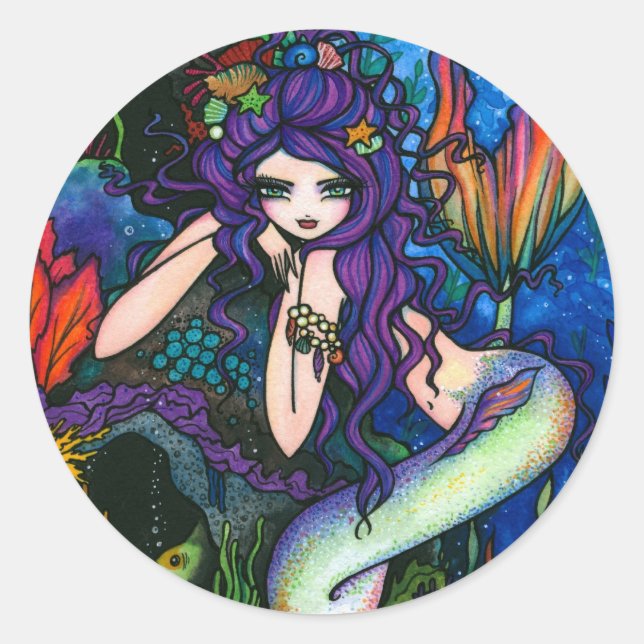 Sticker Rond "Shannon" Fée d'Imaginaire de sirène (Devant)