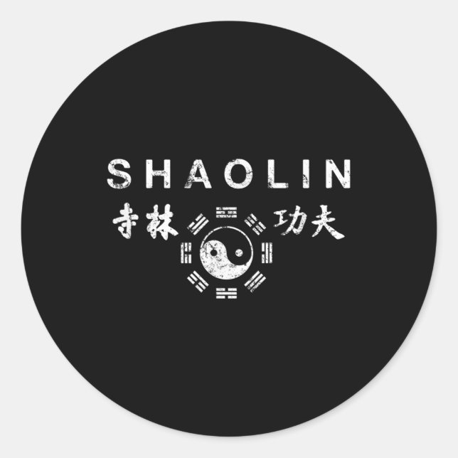 Sticker Rond Shaolin Kung Fu Arts martiaux chinois (Devant)