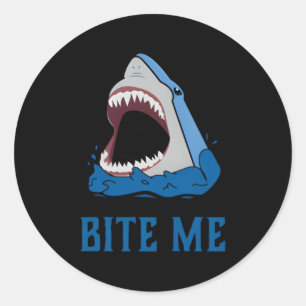 Sticker Rond Shark Bite Me Semaine Du Requin