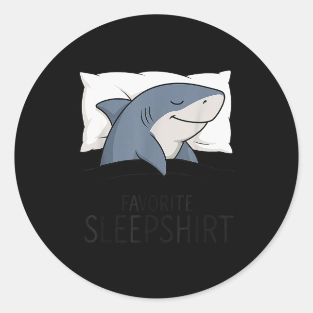 Sticker Rond Shark Favorite Sleepshirt Sleeng Pajamas Boys Girl (Devant)