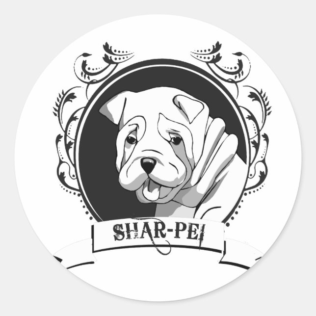 STICKER ROND SHARPEI (2) (Devant)