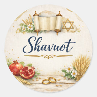 Sticker Rond Shavuot Gift, Feast of Weeks, Jewish Holiday