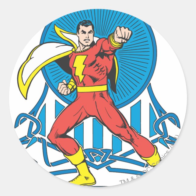 Sticker Rond SHAZAM dans la lutte (Devant)