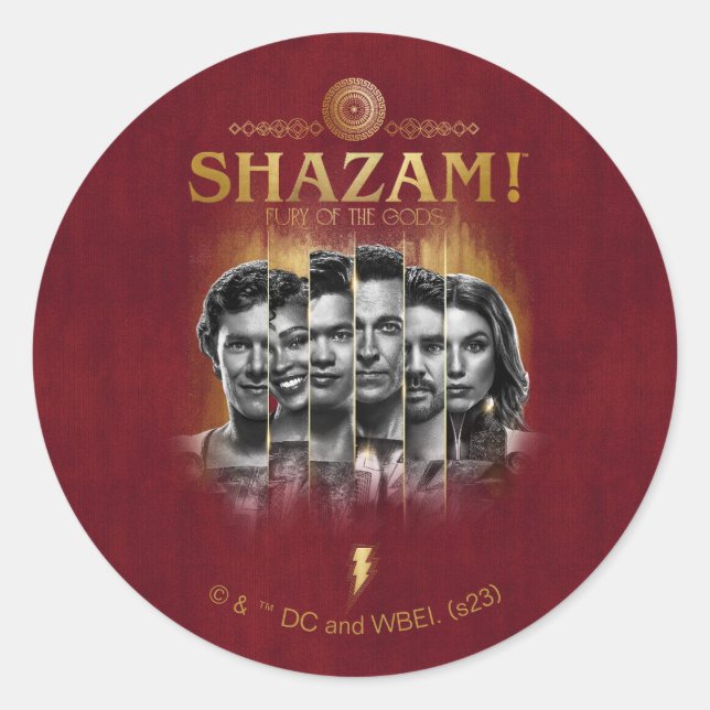 Sticker Rond SHAZAM ! Furie des dieux | Bars photo de caractère (Devant)