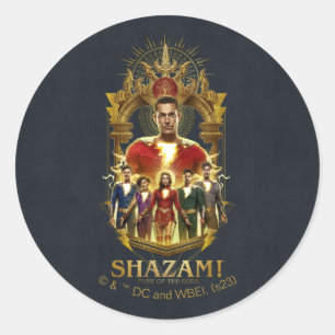 Sticker Rond SHAZAM ! Furie des dieux   Cadre SHAZAMily