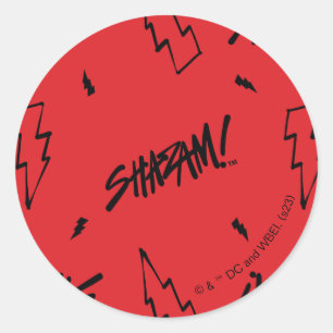 Sticker Rond SHAZAM ! Furie des dieux   Motif de gribouillages