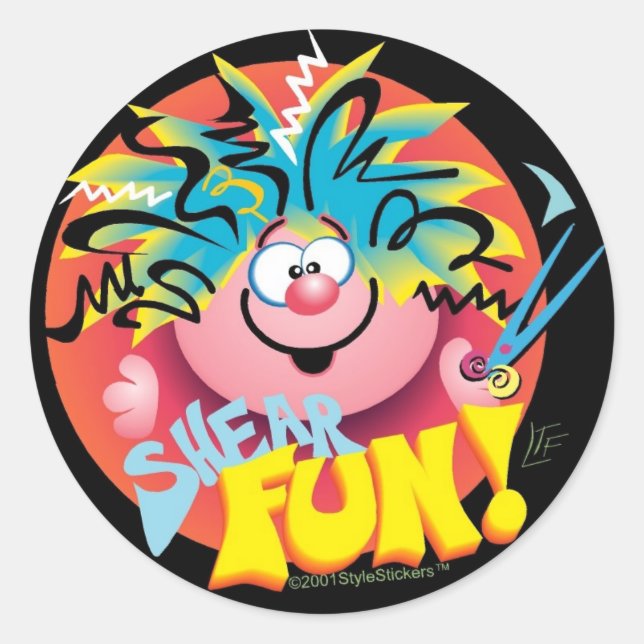 Sticker Rond SHEAR FUN ©StyleStickers™ (Devant)