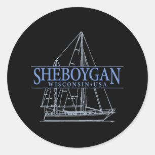 Sticker Rond Sheboygan Wisconsin Voile Ancienne 