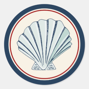 Sticker Rond Shell maritime
